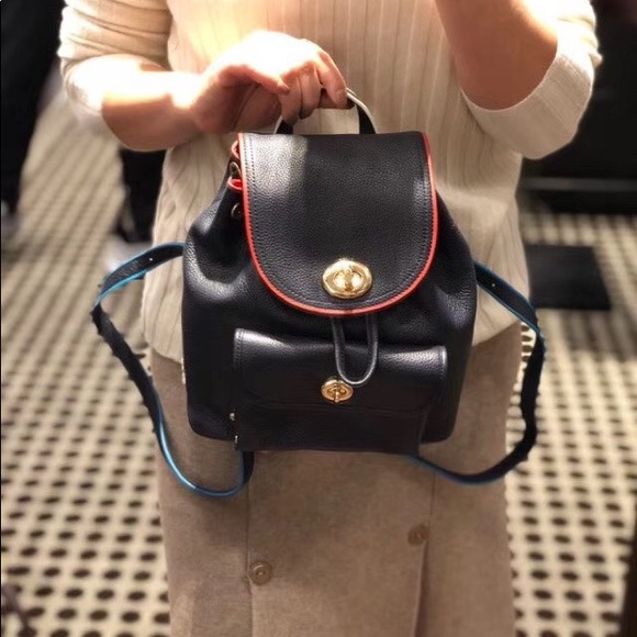 Coach mini backpack with rainbow belt